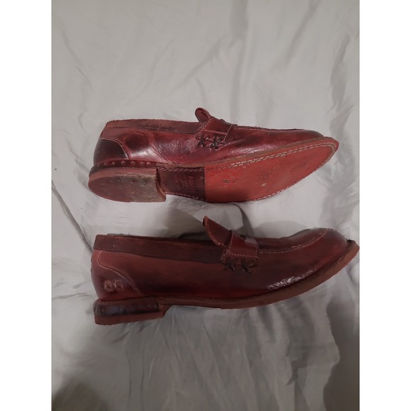 BED STU Reina Cobbler Series Women's SZ 8.5 merlot Leather Loafers slip on prep - Picture 3 of 12